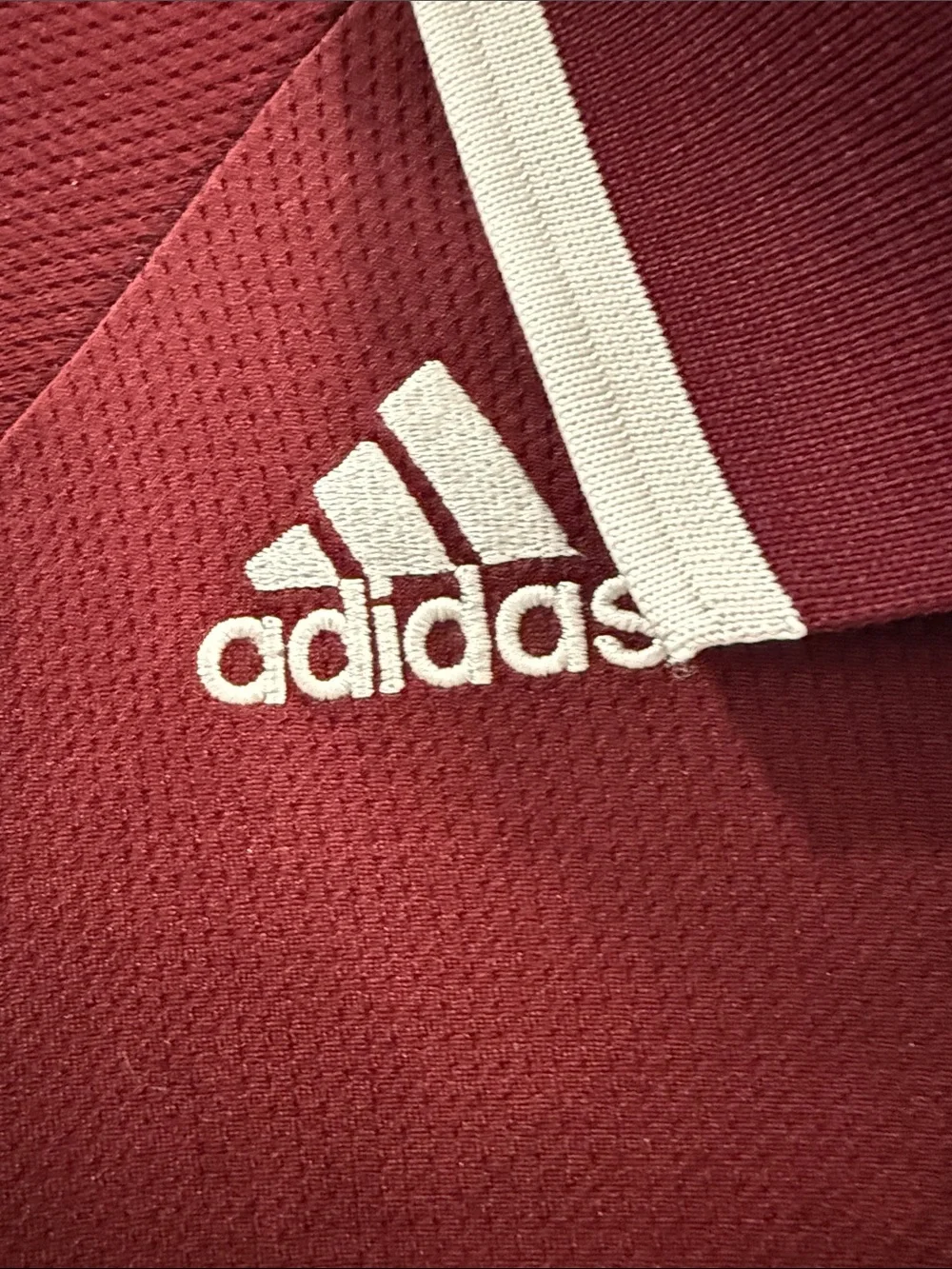 adidas Maroon Texas A&M Polo with White Trim and A&M Logo Size XL